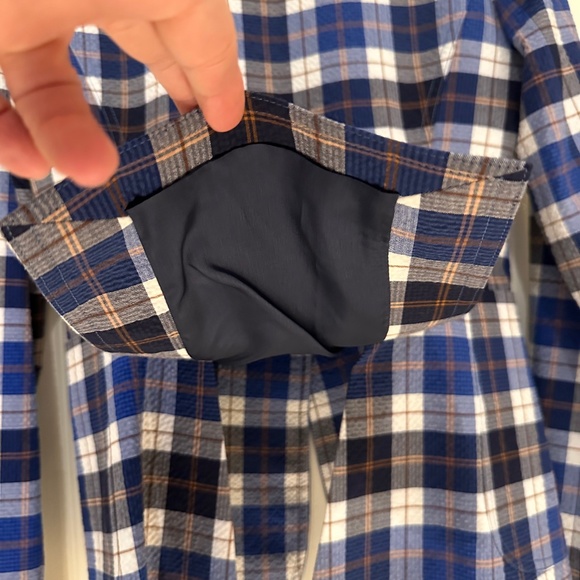 Smythe Patch Pocket Duchess Blazer Blue Plaid - Picture 10 of 15